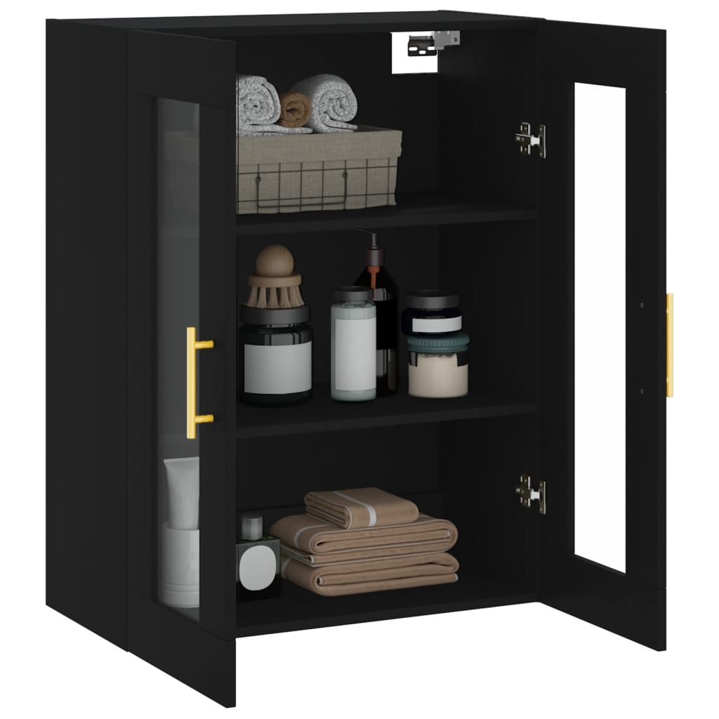 vidaXL Armoire murale noir 69,5x34x90 cm