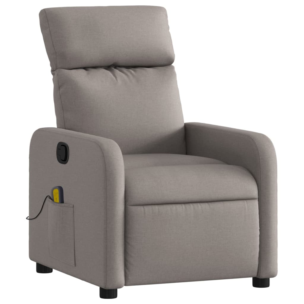 vidaXL Fauteuil de massage inclinable Taupe Tissu