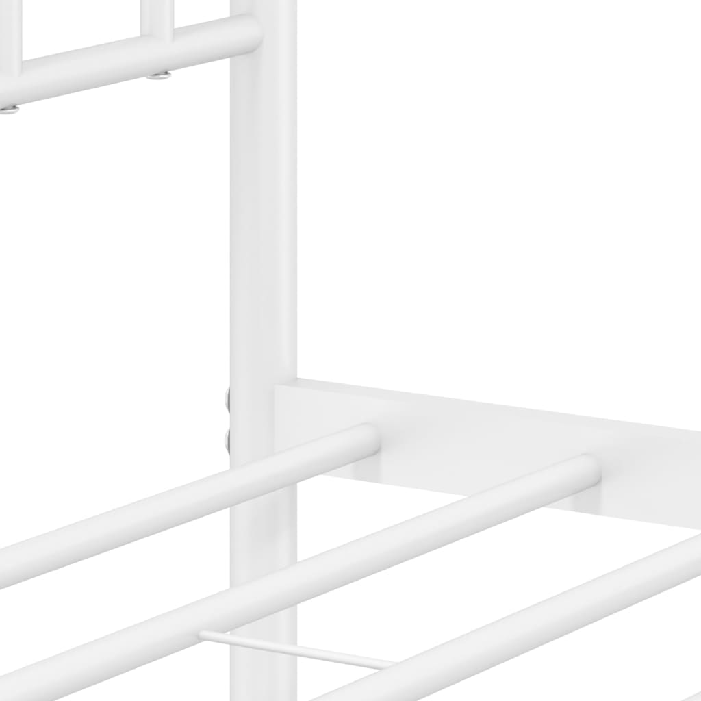 vidaXL Cadre de lit métal sans matelas avec pied de lit blanc 80x200cm