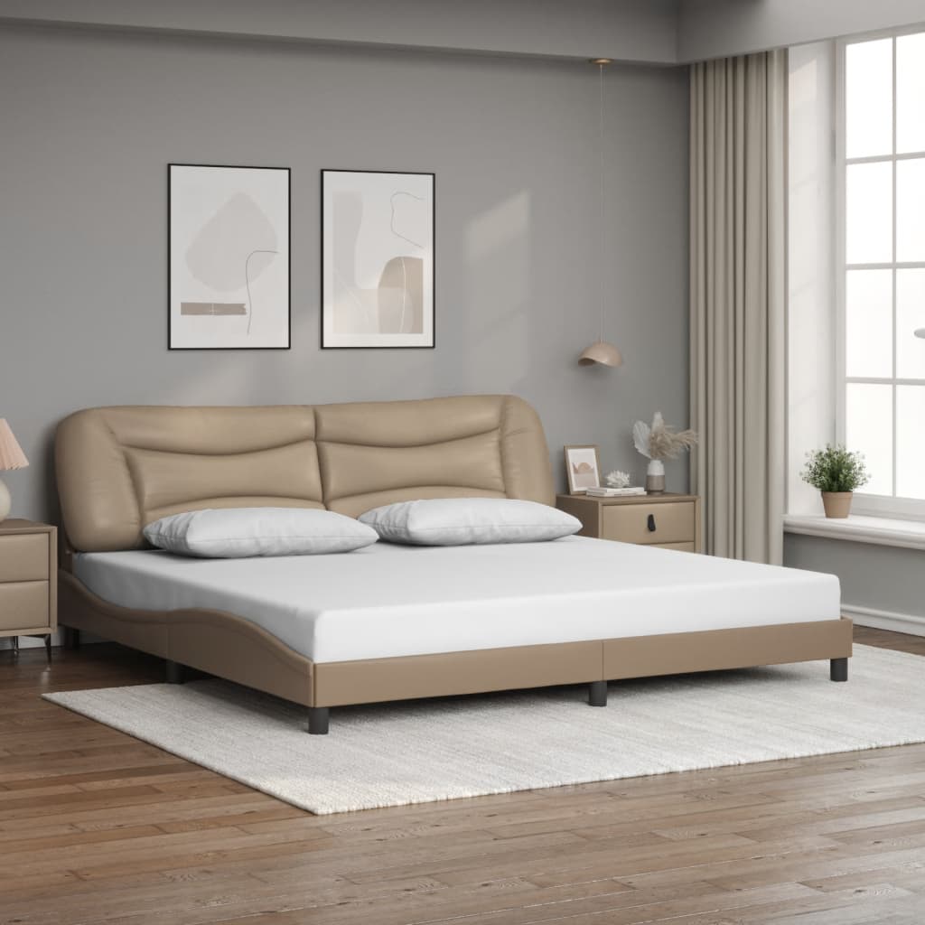 vidaXL Cadre de lit sans matelas cappuccino 200x200 cm similicuir