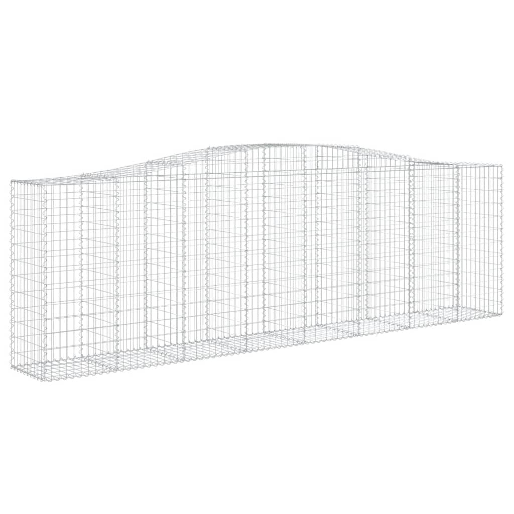 vidaXL Paniers à gabions arqués 2 pcs 400x50x120/140 cm Fer galvanisé