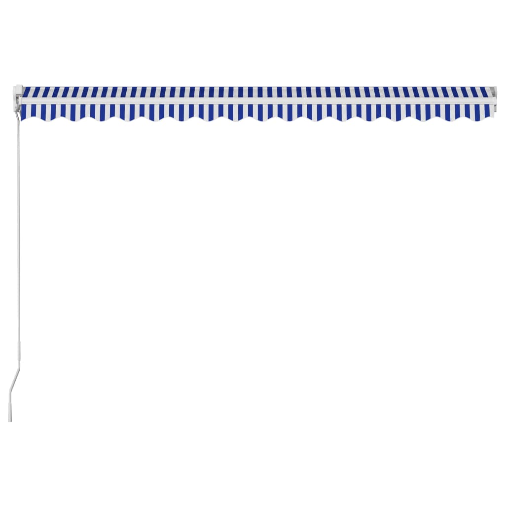 vidaXL Auvent manuel rétractable 450x300 cm Bleu et blanc