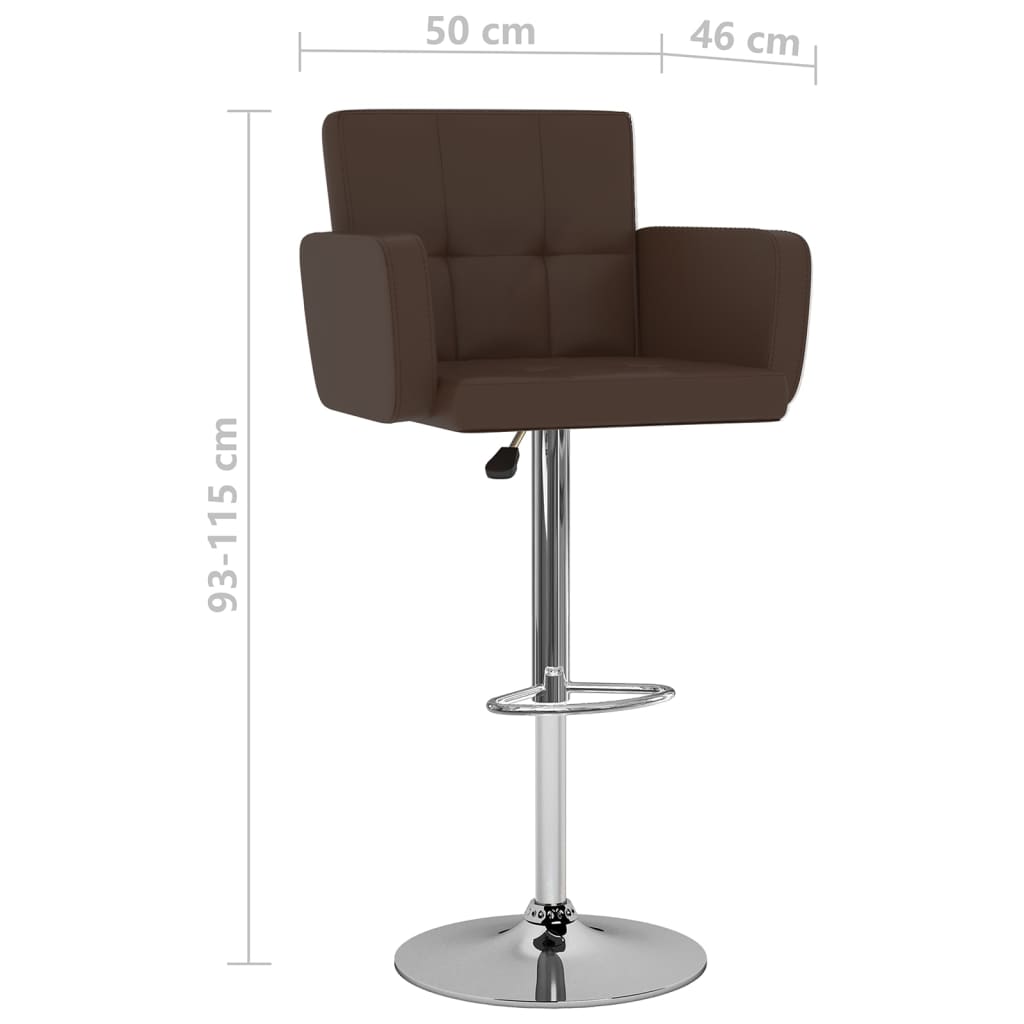 vidaXL Tabourets de bar lot de 2 marron similicuir