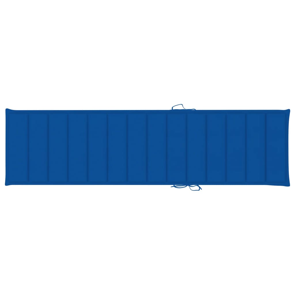vidaXL Chaises longues 2 pcs avec coussin bleu royal Teck solide