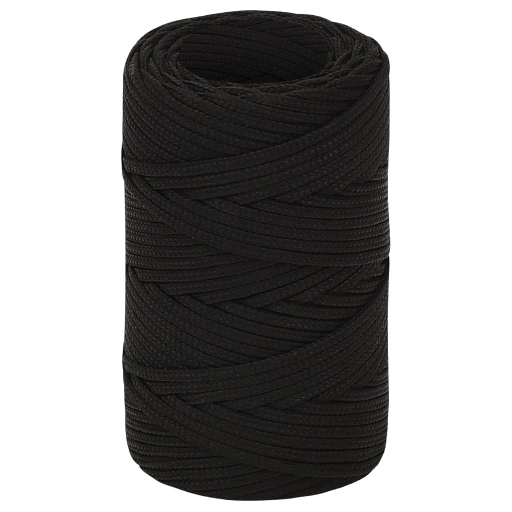 vidaXL Corde de travail Noir 2 mm 250 m Polyester