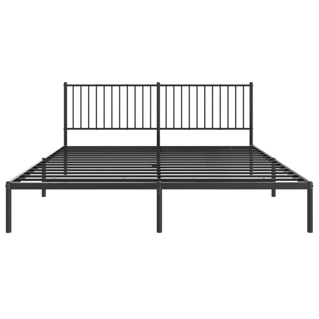 vidaXL Cadre de lit métal sans matelas et tête de lit noir 180x200 cm