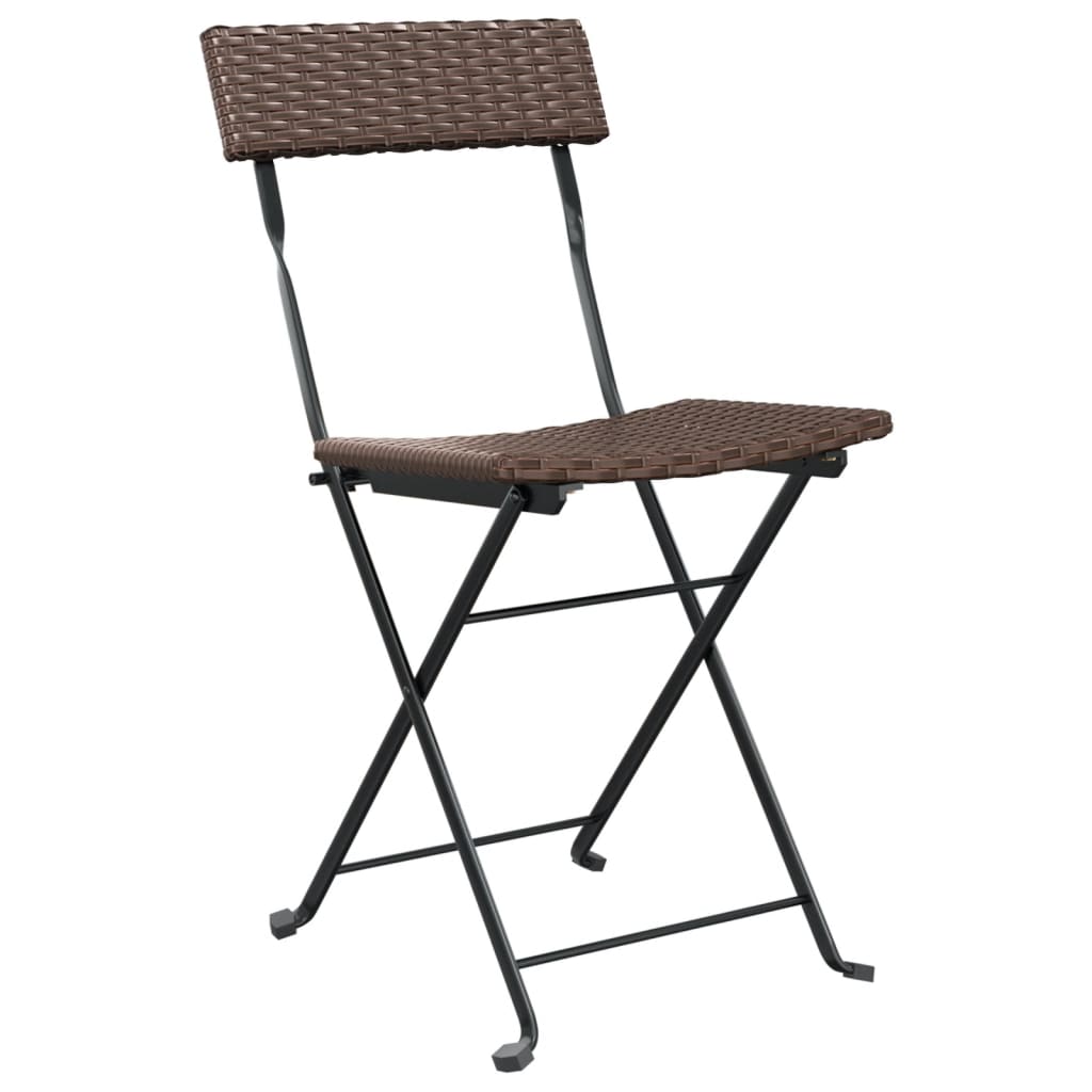 vidaXL Chaises de bistrot pliantes lot de 2 Résine tressée et acier