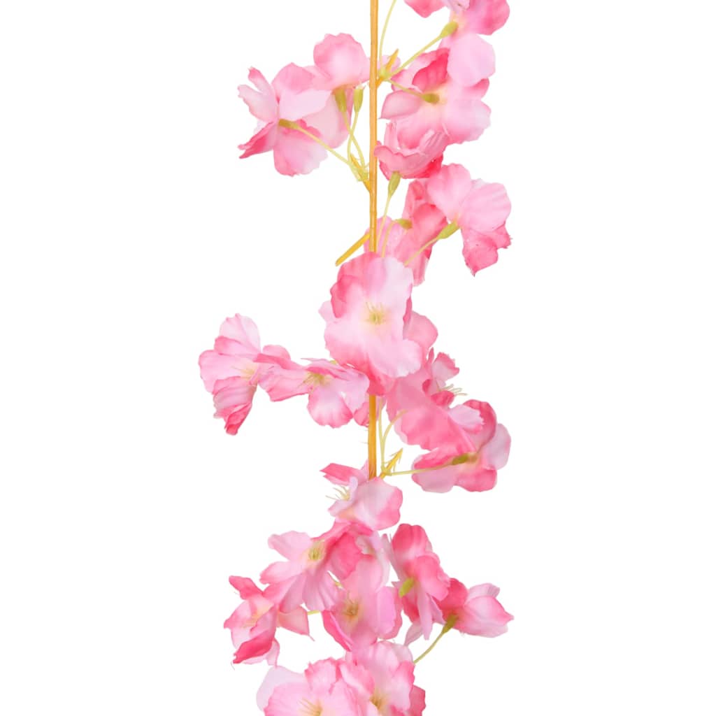 vidaXL Guirlandes de fleurs artificielles 6 pcs rose foncé 180 cm