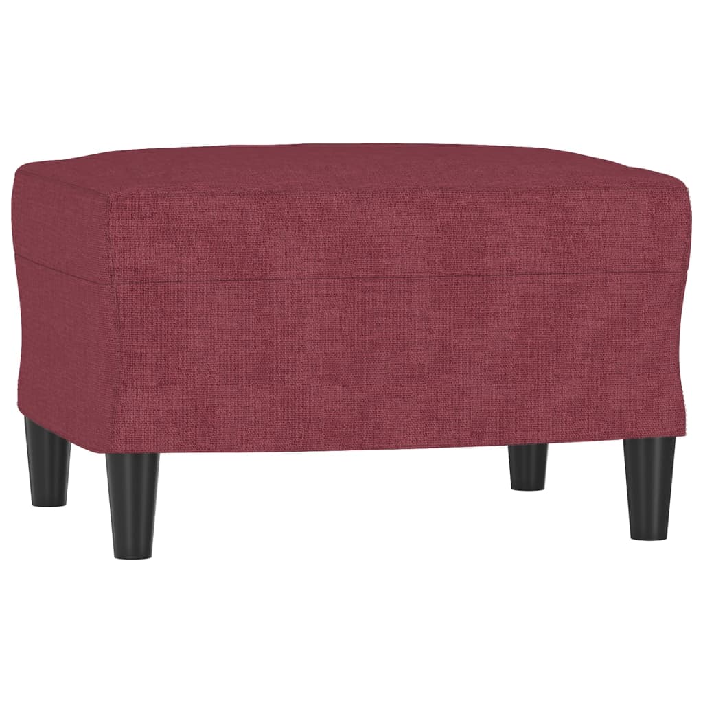 vidaXL Canapé à 3 places avec repose-pieds Rouge bordeaux 180 cm Tissu