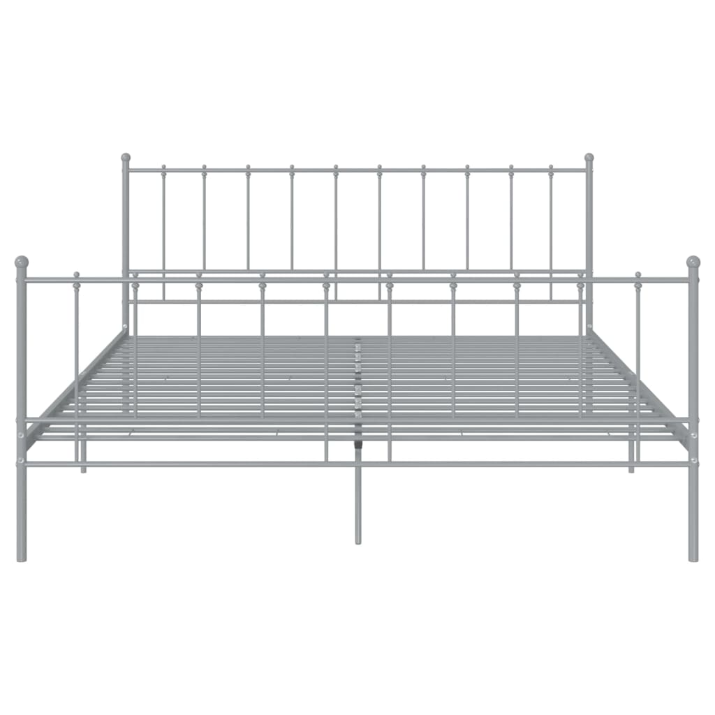 vidaXL Cadre de lit sans matelas gris métal 200x200 cm