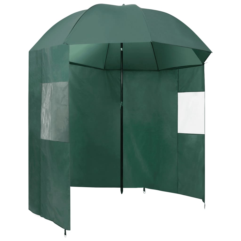 vidaXL Parapluie de pêche Vert 220x193 cm