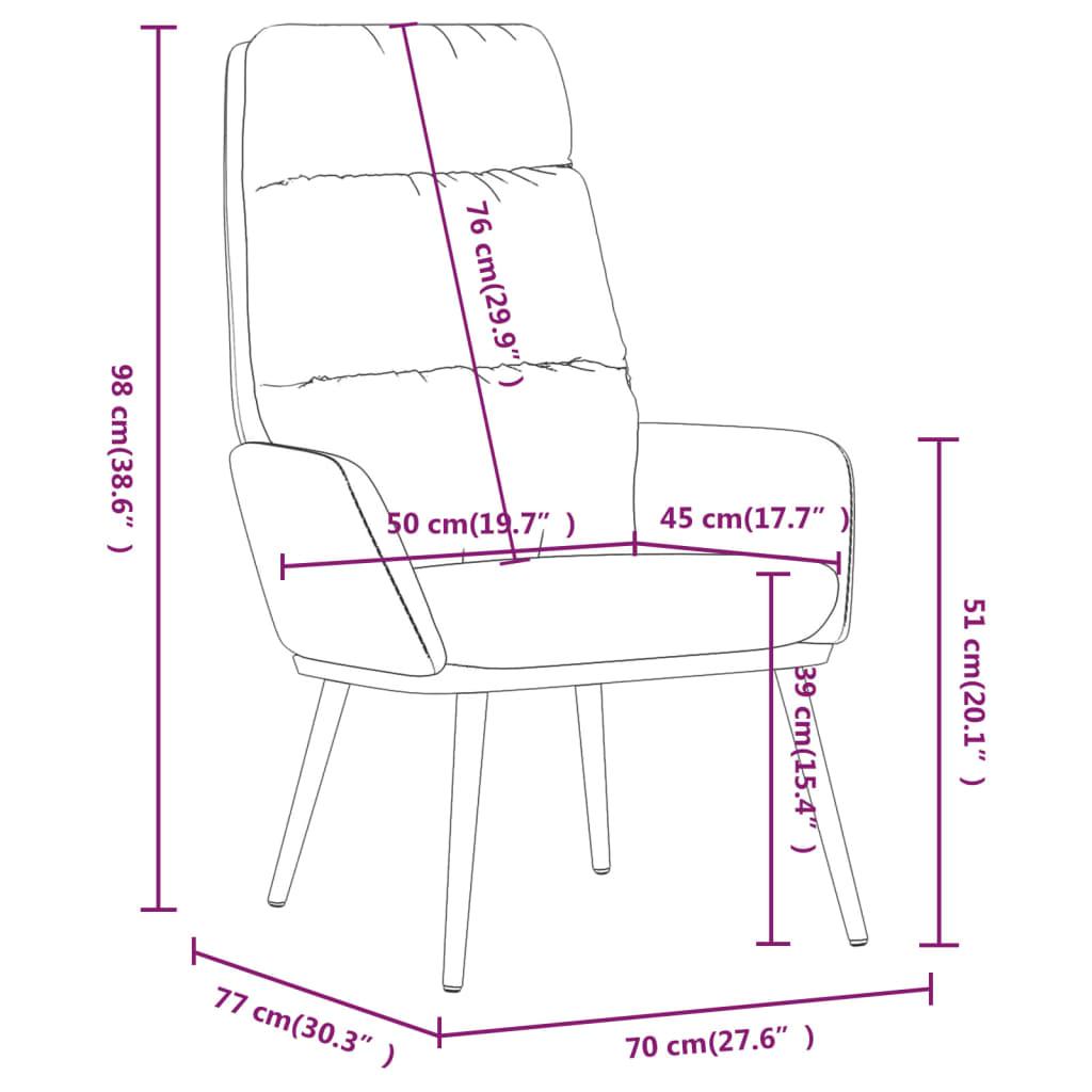 vidaXL Chaise de relaxation avec tabouret Gris foncé Tissu similicuir