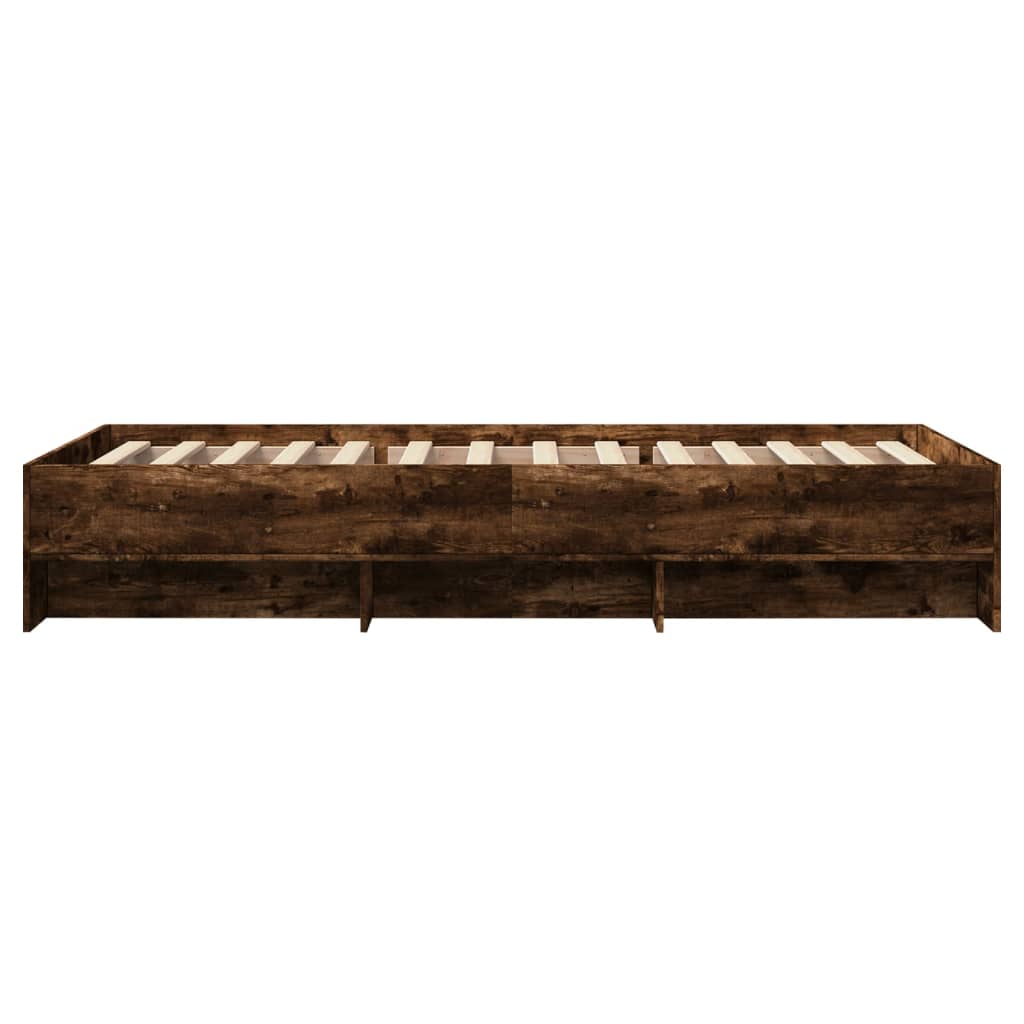 vidaXL Cadre de lit sans matelas chêne fumé 75x190cm bois d'ingénierie