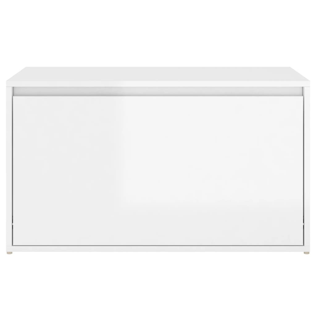 vidaXL Banc d'entrée 80x40x45 cm Blanc brillant Bois d'ingénierie