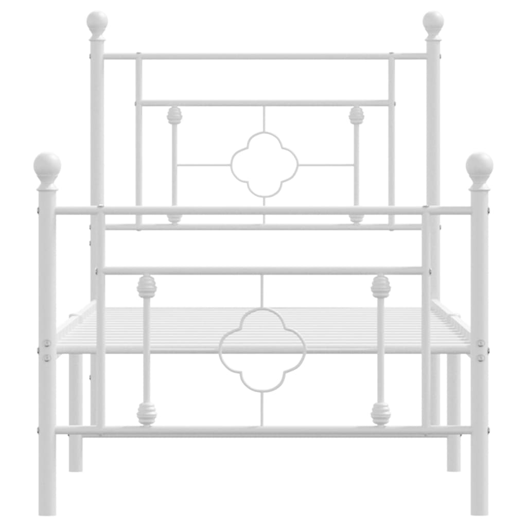 vidaXL Cadre de lit métal sans matelas avec pied de lit blanc 80x200cm