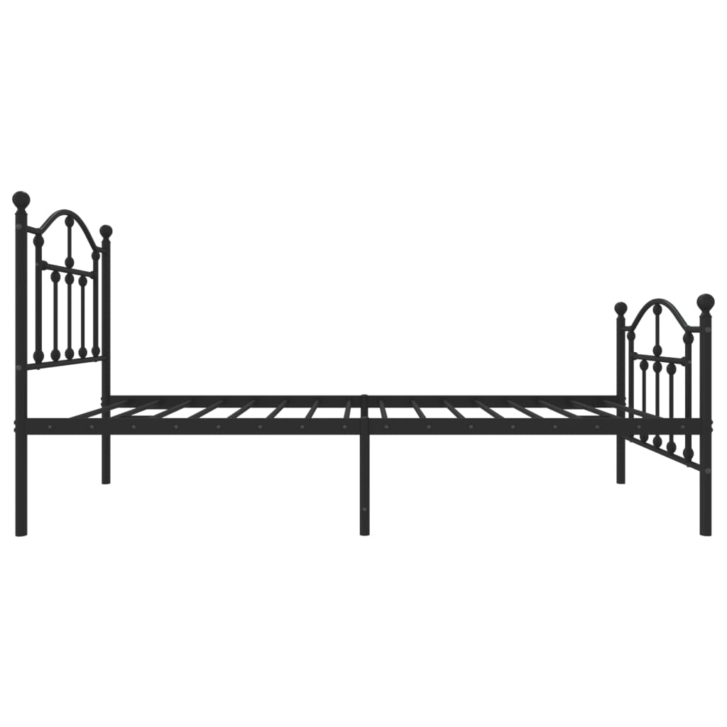 vidaXL Cadre de lit métal sans matelas avec pied de lit noir 75x190 cm