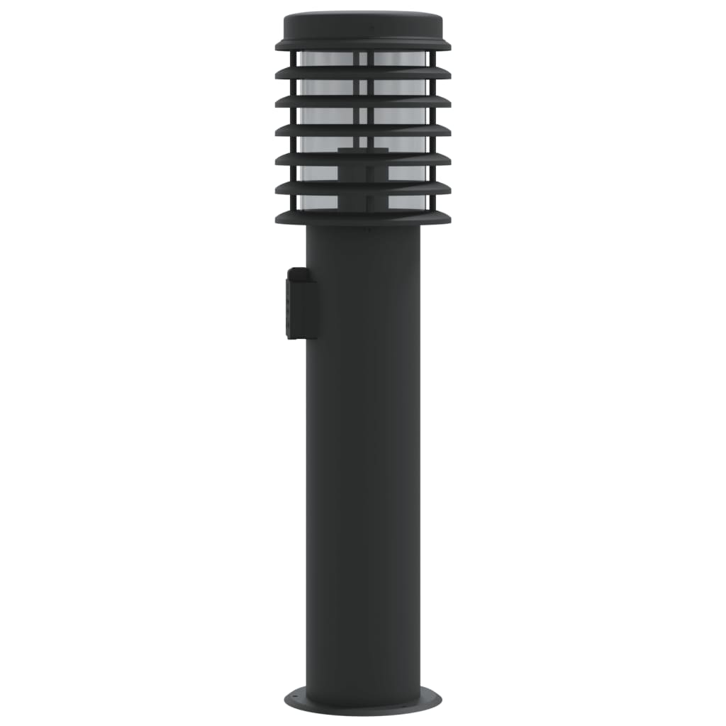 vidaXL Lampadaire d'extérieur avec sortie noir 60 cm acier inoxydable