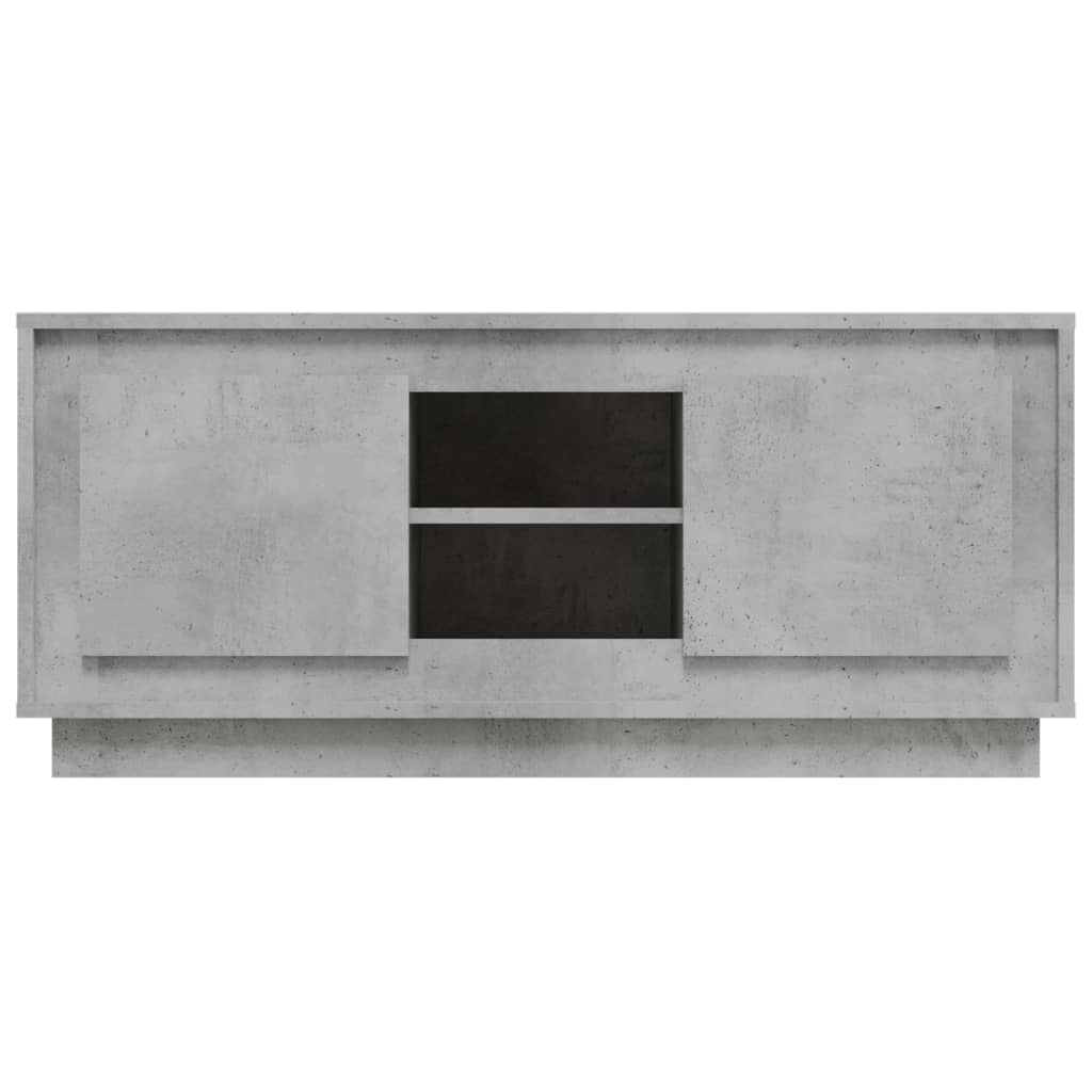 vidaXL Meuble TV gris béton 102x35x45 cm bois d'ingénierie