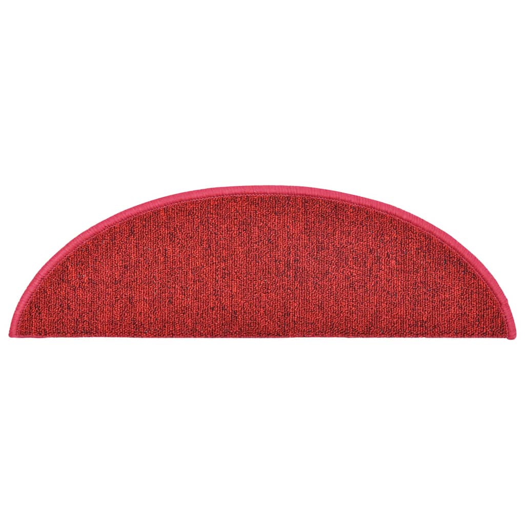 vidaXL Tapis d'escalier 10 pcs 56x17x3 cm Rouge bordeaux