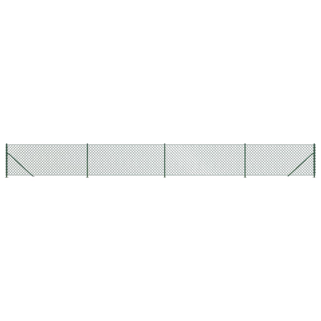 vidaXL Clôture à mailles losangées avec bride vert 1x10 m