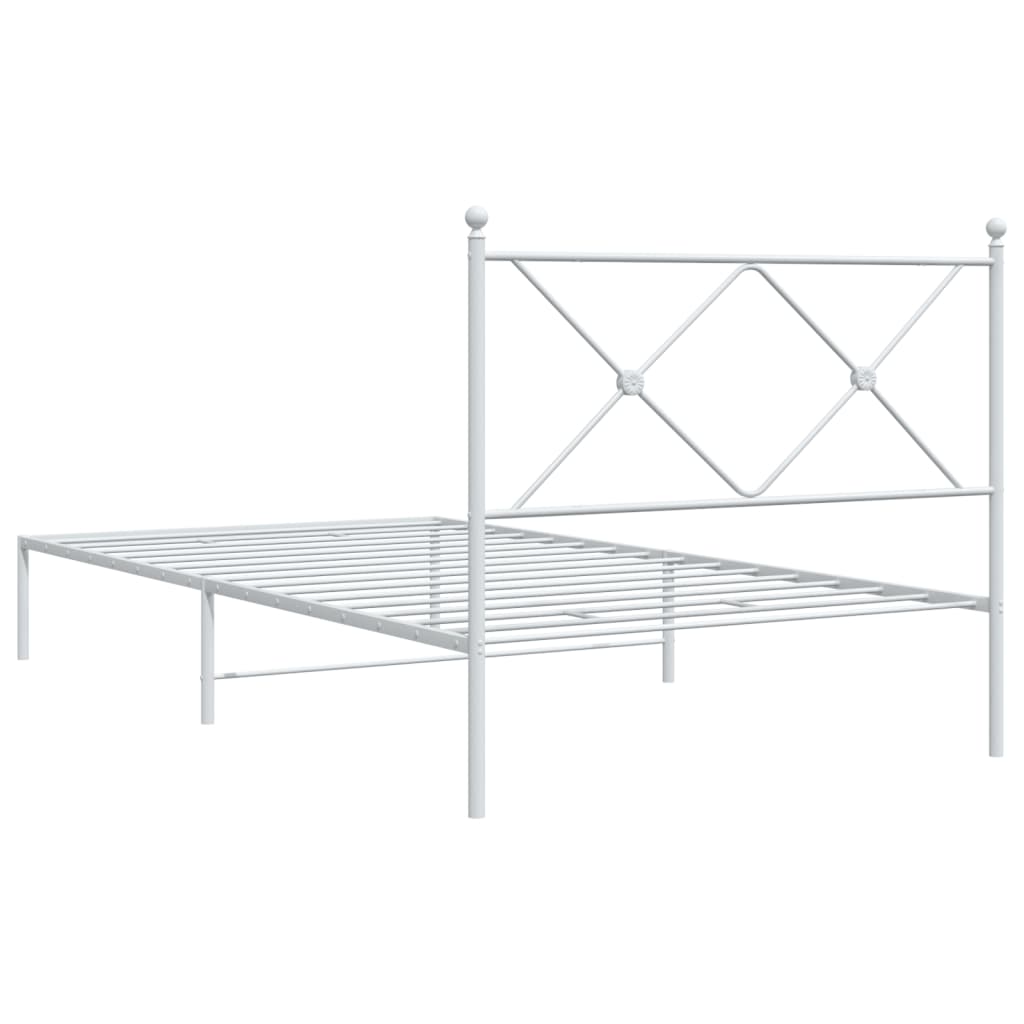 vidaXL Cadre de lit métal sans matelas et tête de lit blanc 100x200 cm