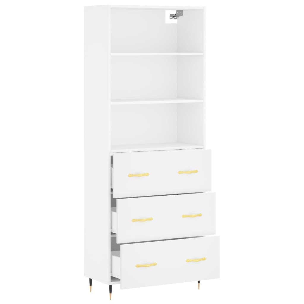 vidaXL Buffet haut Blanc 69,5x34x180 cm Bois d'ingénierie