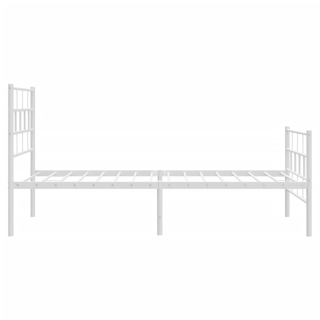 vidaXL Cadre de lit métal sans matelas avec pied de lit blanc 90x190cm