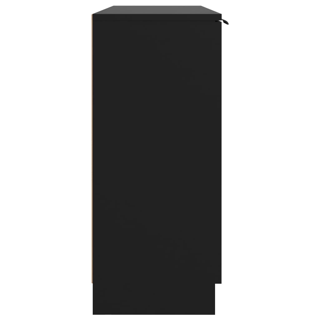 vidaXL Buffet Noir 90,5x30x70 cm Bois d'ingénierie