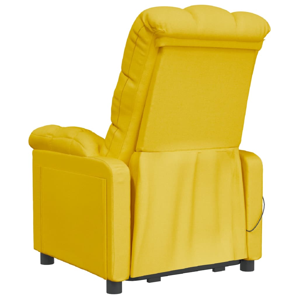 vidaXL Fauteuil de massage Jaune Tissu