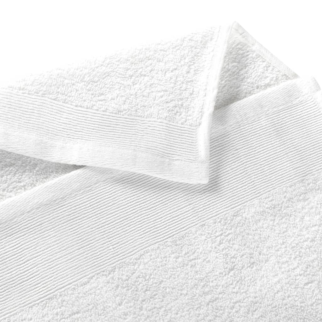 vidaXL Serviettes de bain 10 pcs Coton 350 g/m² 100x150 cm Blanc