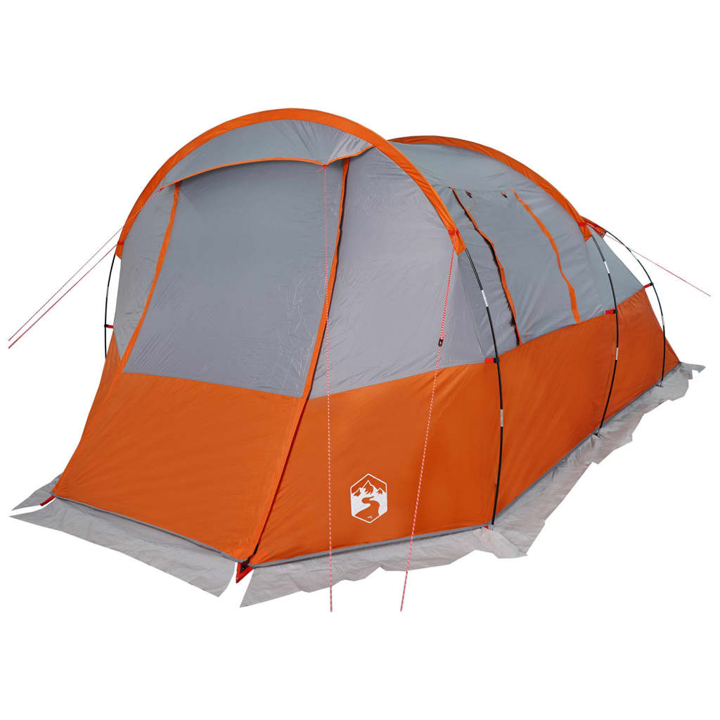 vidaXL Tente de camping tunnel 4 personnes gris et orange imperméable