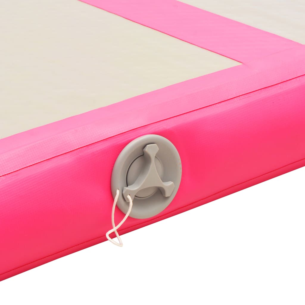 vidaXL Tapis gonflable de gymnastique avec pompe 600x100x10cm PVC Rose