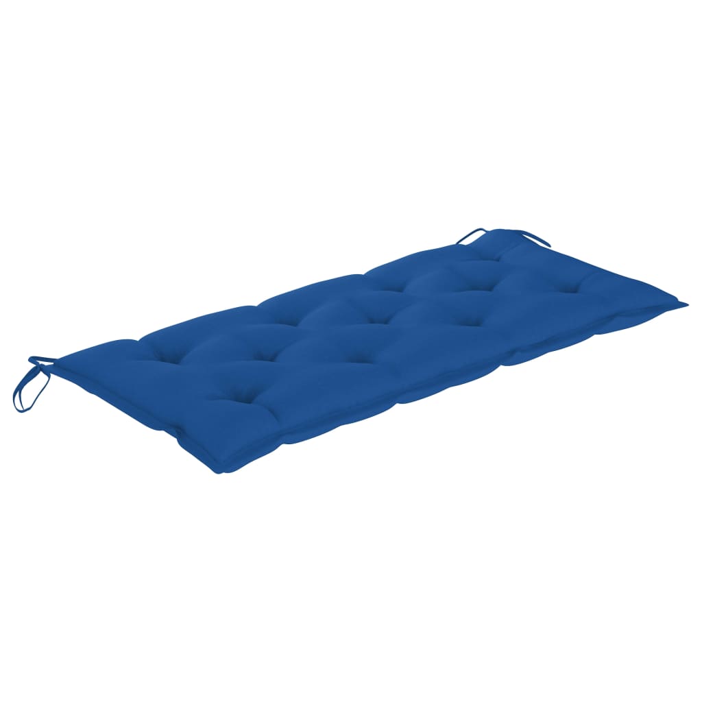 vidaXL Balancelle avec coussin bleu 120 cm Bois de teck solide