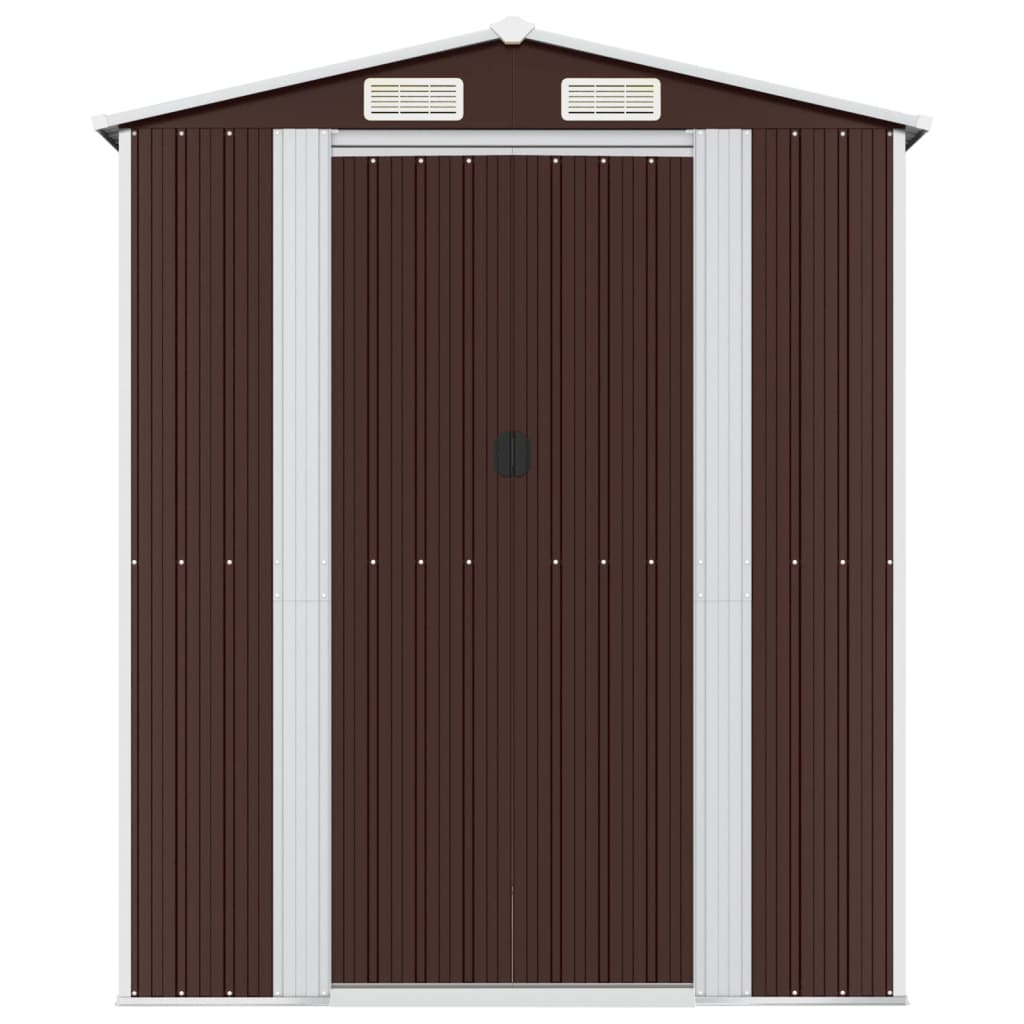 vidaXL Abri de jardin Marron foncé 192x689x223 cm Acier galvanisé