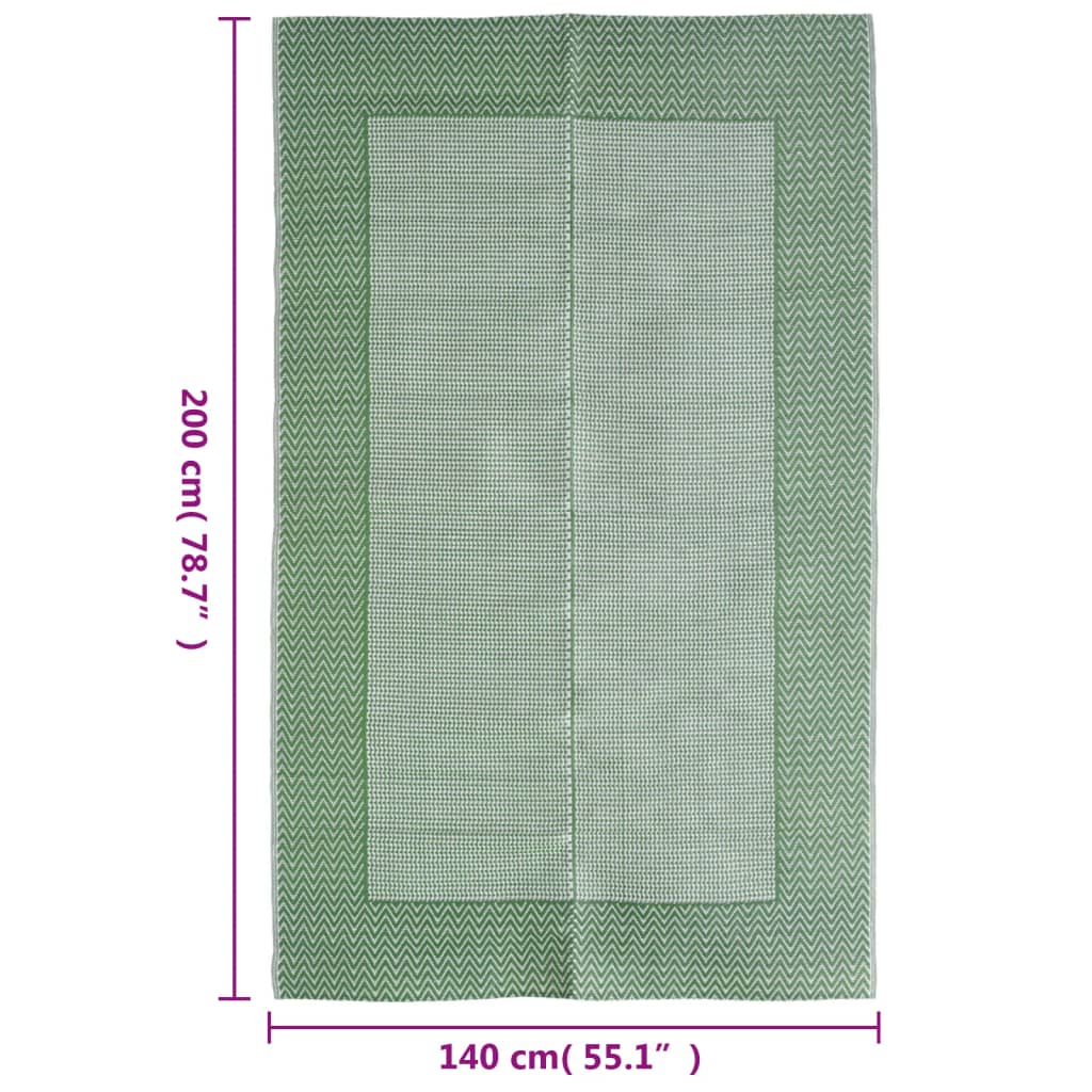 vidaXL Tapis d'extérieur Vert 140x200 cm PP