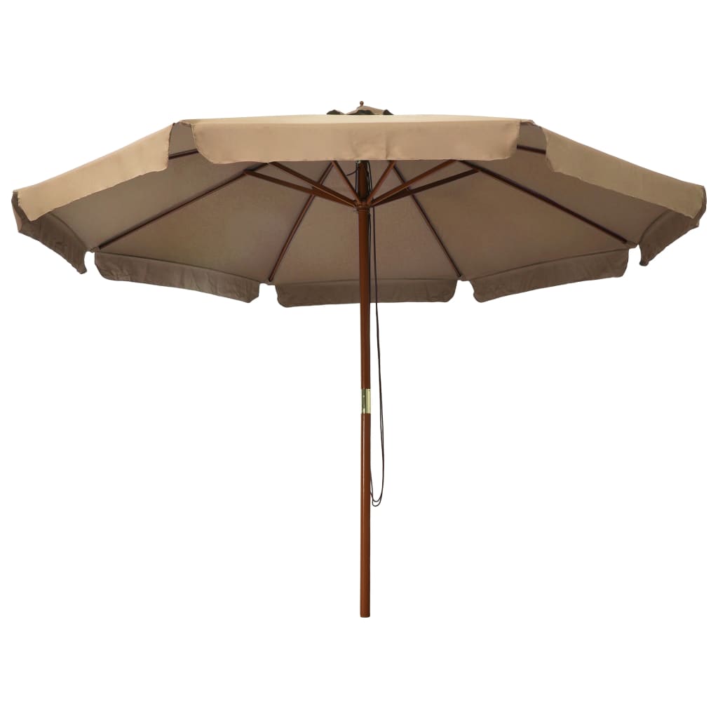 vidaXL Parasol d'extérieur avec mât en bois 330 cm Taupe