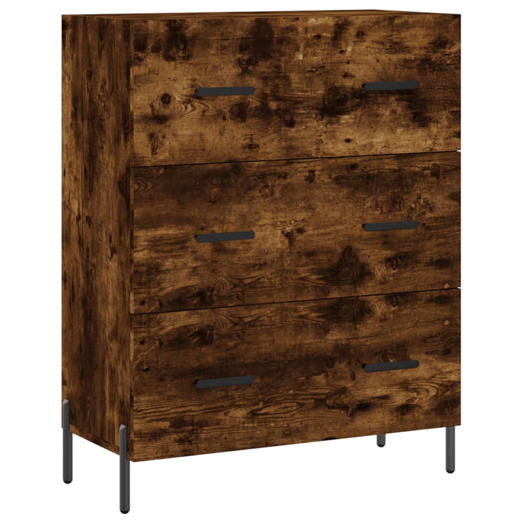 vidaXL Buffet haut Chêne fumé 69,5x34x180 cm Bois d'ingénierie