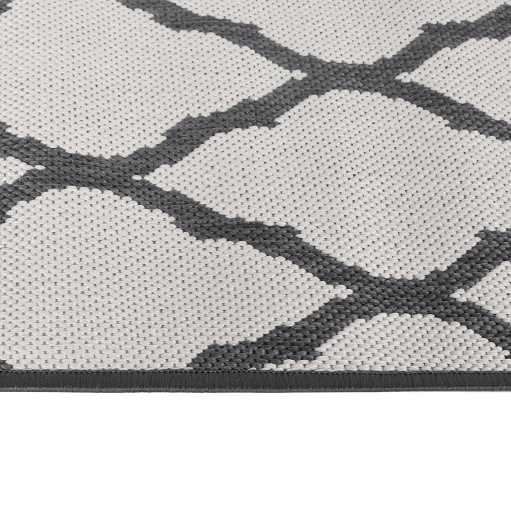 vidaXL Tapis d'extérieur gris et blanc 80x150 cm design réversible