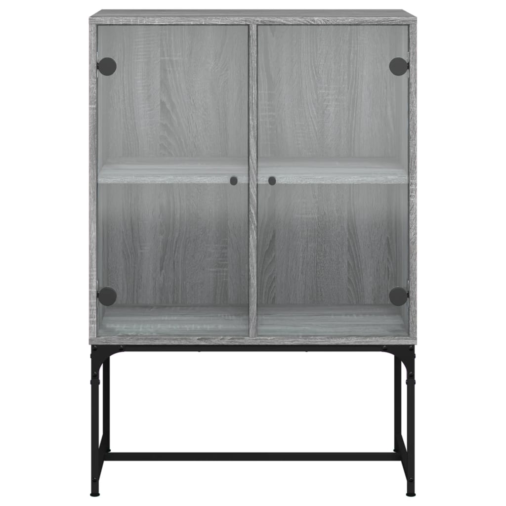 vidaXL Armoire latérale avec portes en verre sonoma gris 69x37x100 cm