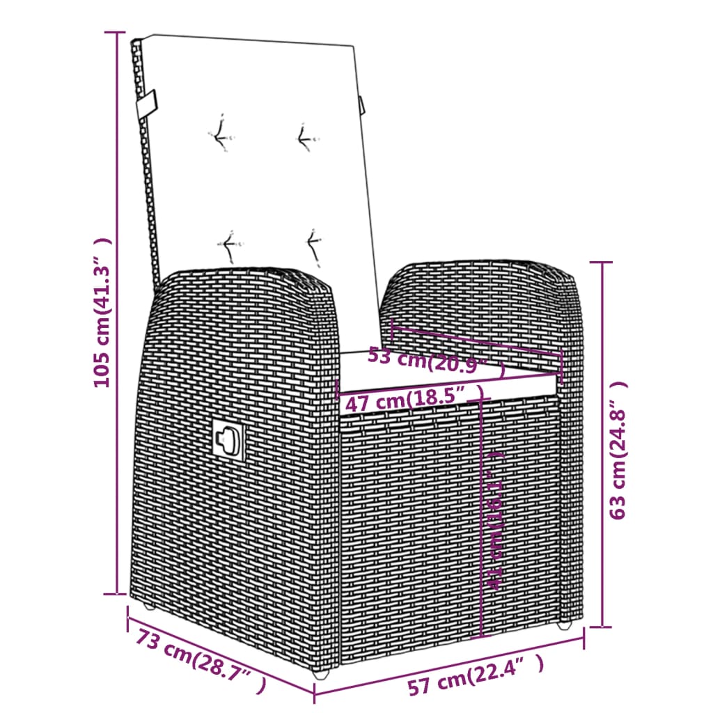 vidaXL Ensemble à manger de jardin avec coussins 9 pcs Gris