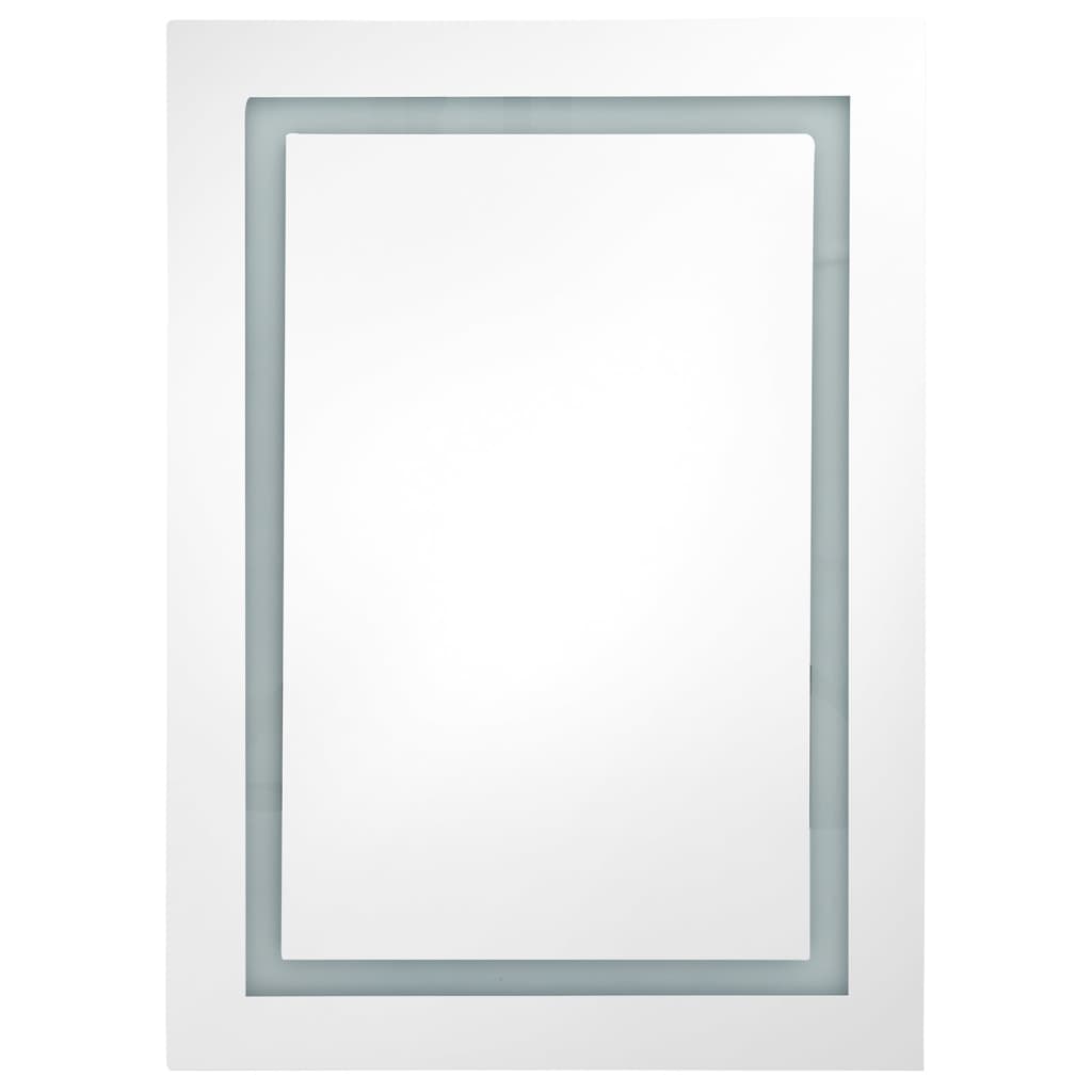 vidaXL Armoire de salle de bain à miroir LED gris béton 50x13x70 cm