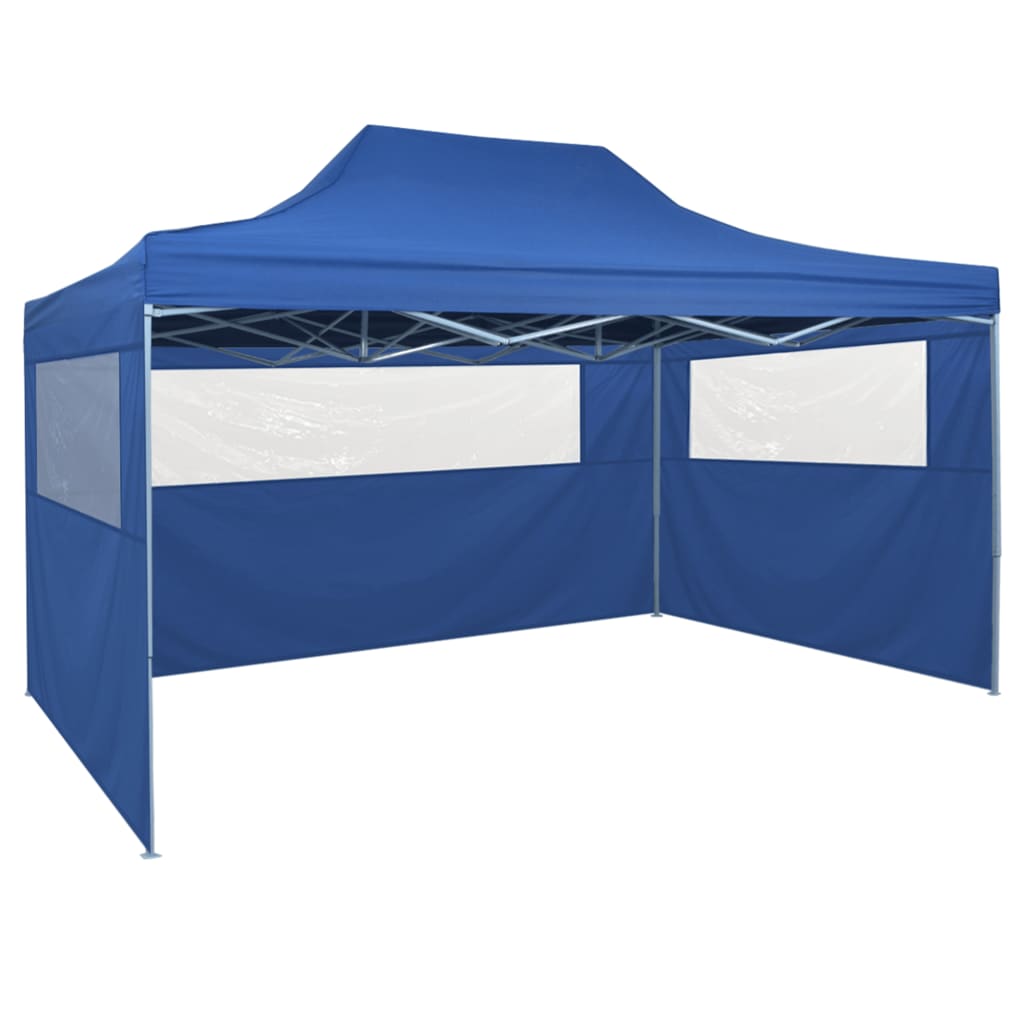 vidaXL Tente pliable avec 4 parois latérales 3 x 4,5 m Bleu