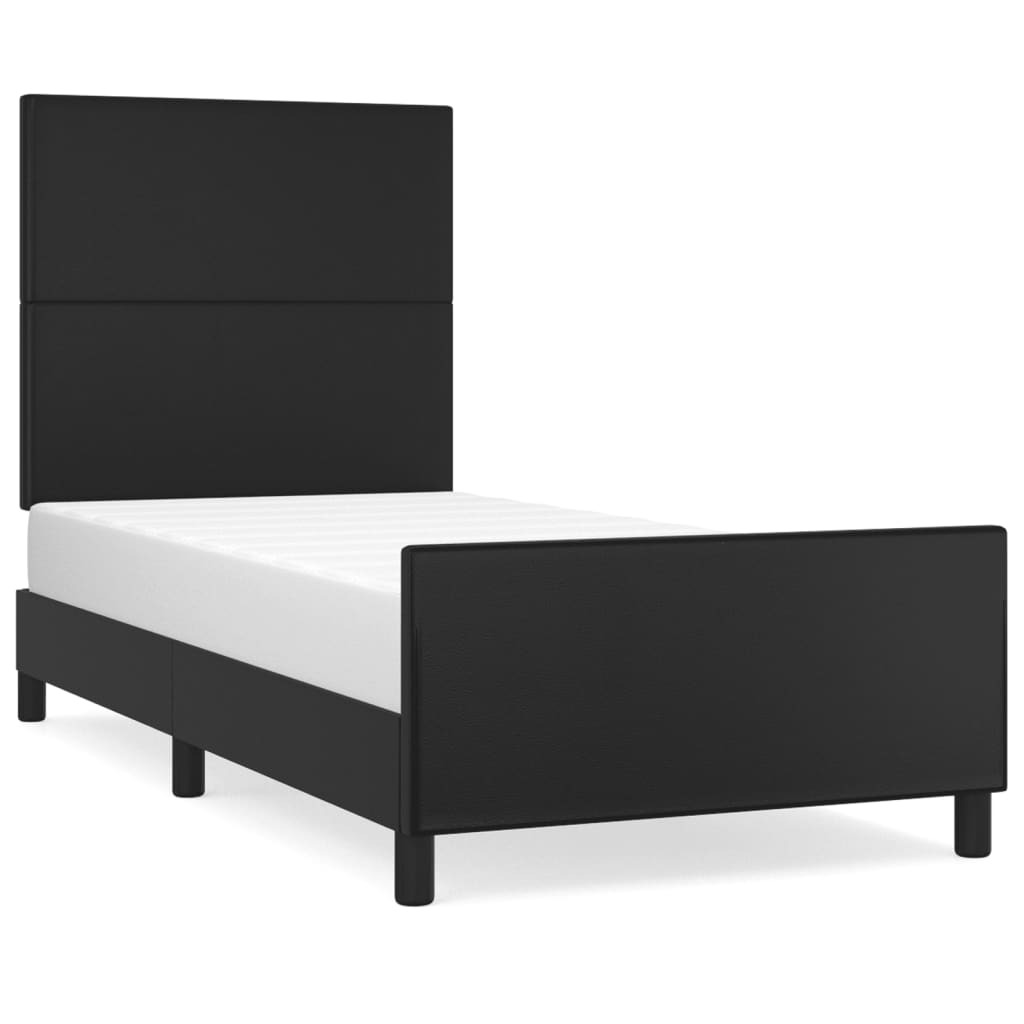 vidaXL Cadre de lit avec tête de lit Noir 90x190 cm Similicuir