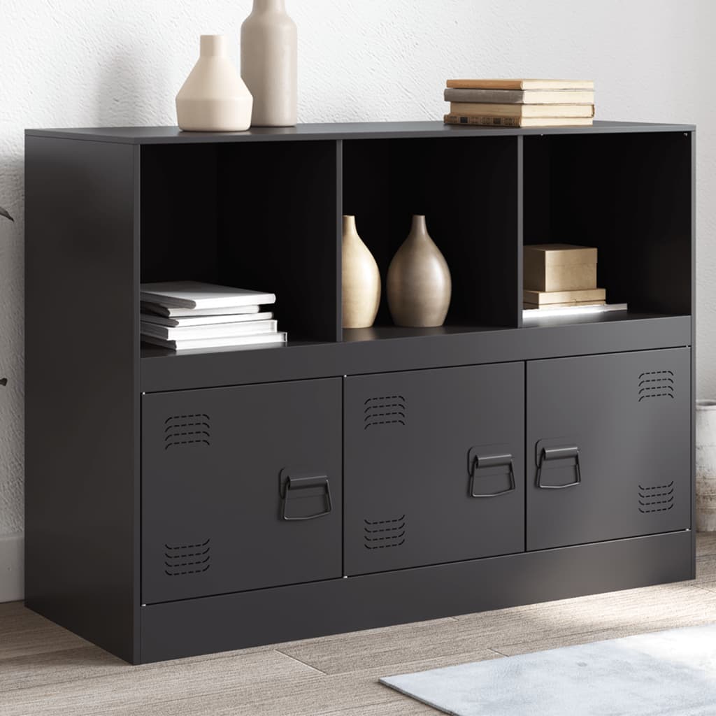 vidaXL Buffet noir 99x39x73 cm acier