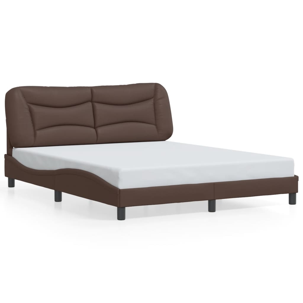 vidaXL Cadre de lit avec tête de lit Marron 160x200 cm Similicuir