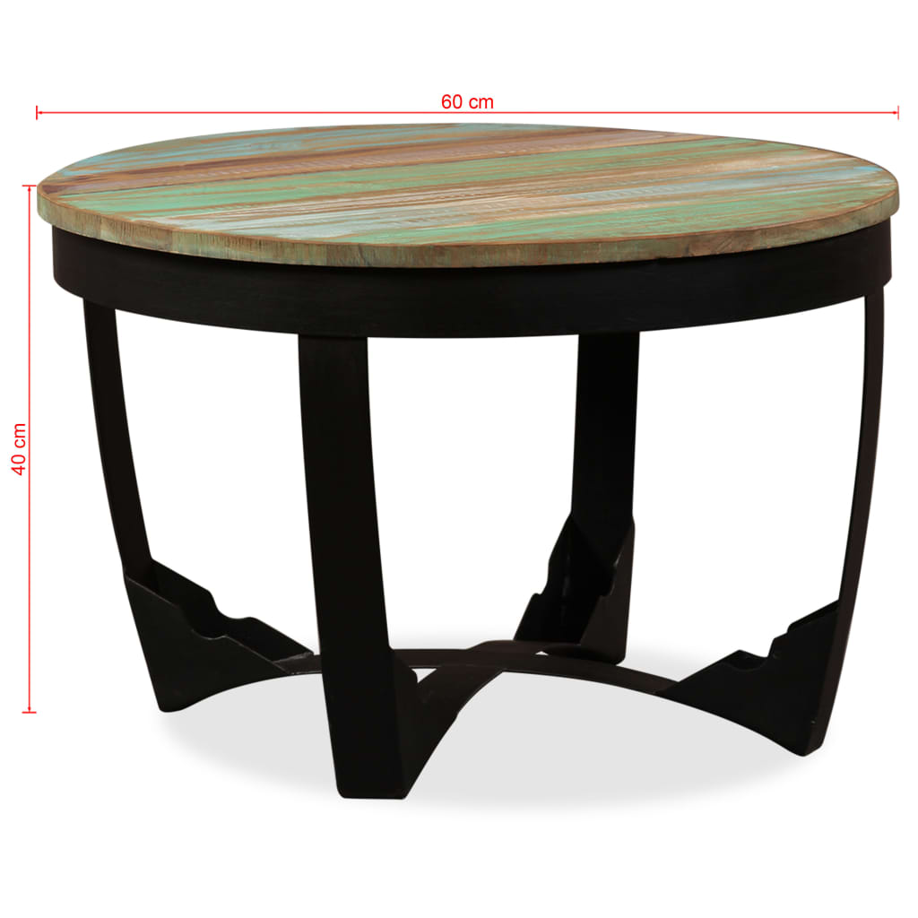 vidaXL Table basse bois de récupération massif 60x40 cm