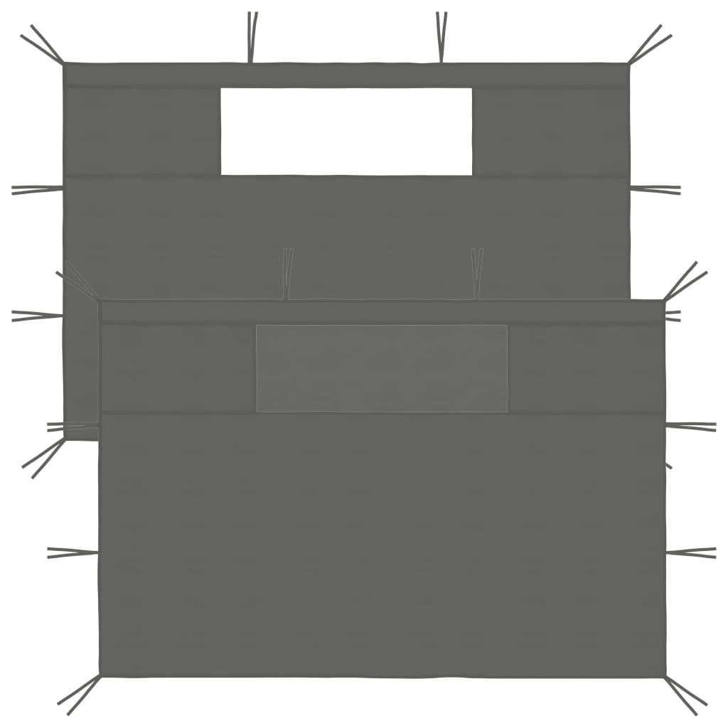 vidaXL Parois latérales de belvédère avec fenêtres 2 pcs Anthracite