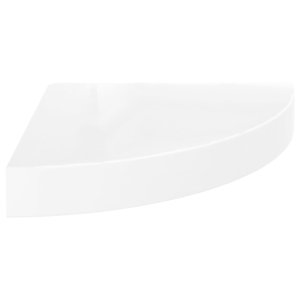 vidaXL Étagère d'angle flottante blanc brillant 25x25x3,8 cm MDF