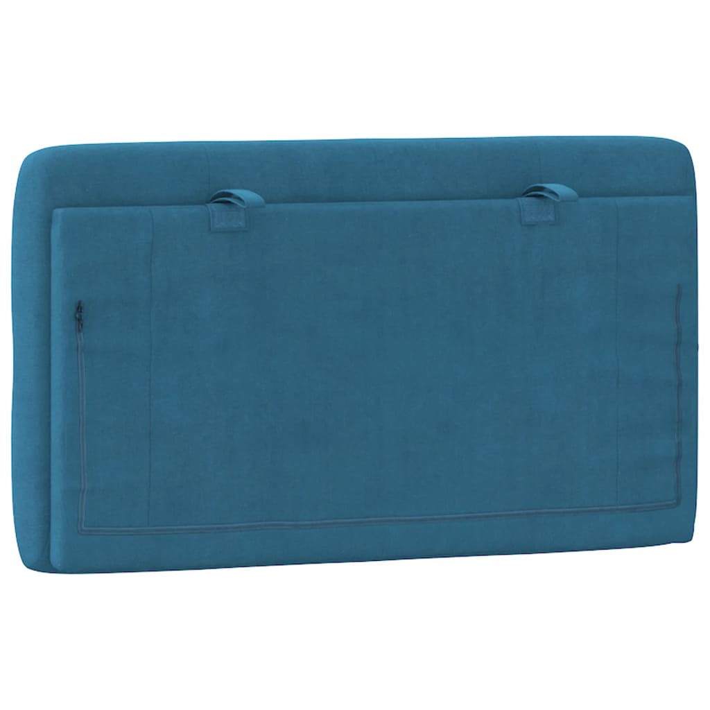 vidaXL Coussin de tête de lit bleu 80 cm velours