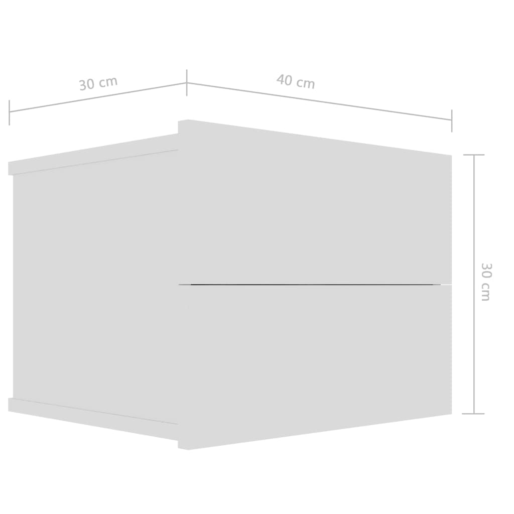 vidaXL Table de chevet Blanc 40x30x30 cm Bois d'ingénierie